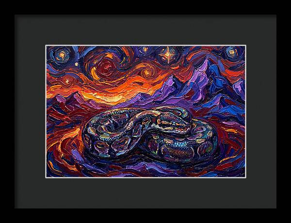 Ball Python In Vibrant Landscape