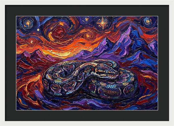 Ball Python In Vibrant Landscape