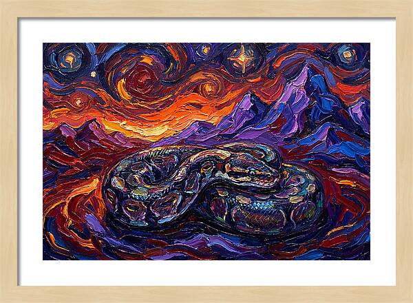 Ball Python In Vibrant Landscape