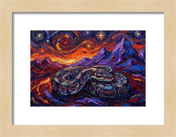 Ball Python In Vibrant Landscape