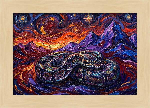 Ball Python In Vibrant Landscape