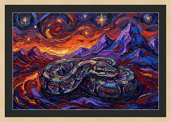 Ball Python In Vibrant Landscape
