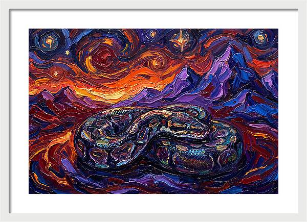 Ball Python In Vibrant Landscape