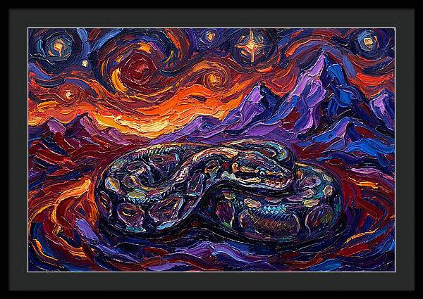 Ball Python In Vibrant Landscape