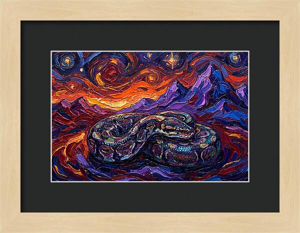 Ball Python In Vibrant Landscape