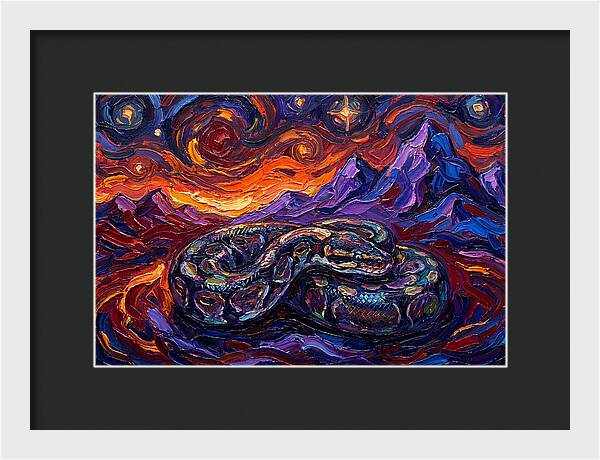 Ball Python In Vibrant Landscape