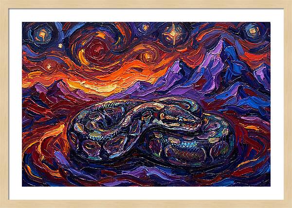 Ball Python In Vibrant Landscape