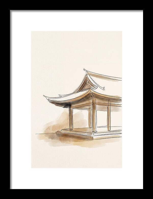 Bamboo Temple With Curved Roof