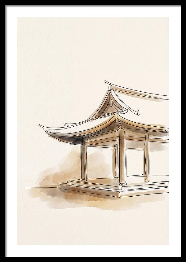 Bamboo Temple With Curved Roof