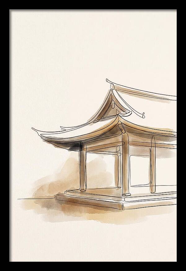 Bamboo Temple With Curved Roof