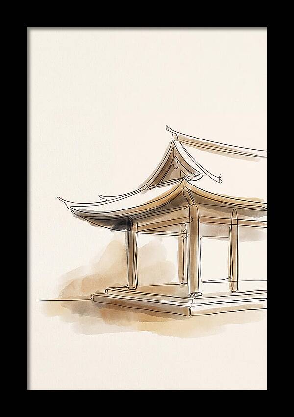 Bamboo Temple With Curved Roof