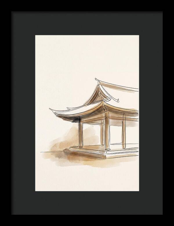 Bamboo Temple With Curved Roof