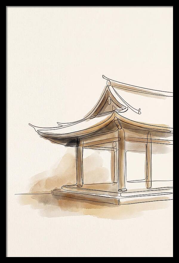 Bamboo Temple With Curved Roof