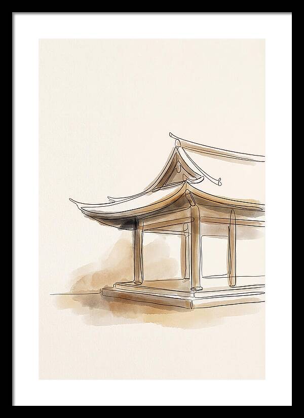 Bamboo Temple With Curved Roof