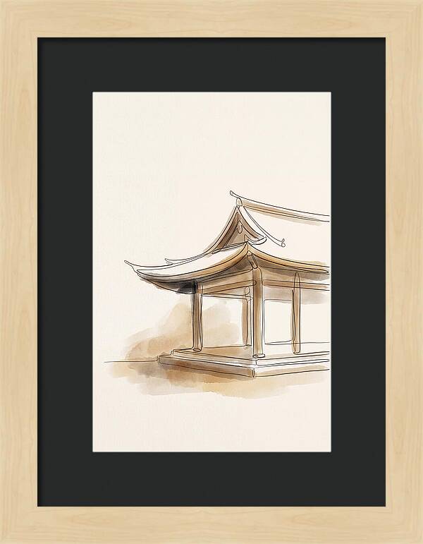 Bamboo Temple With Curved Roof