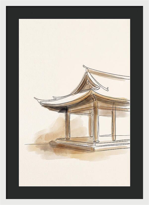 Bamboo Temple With Curved Roof