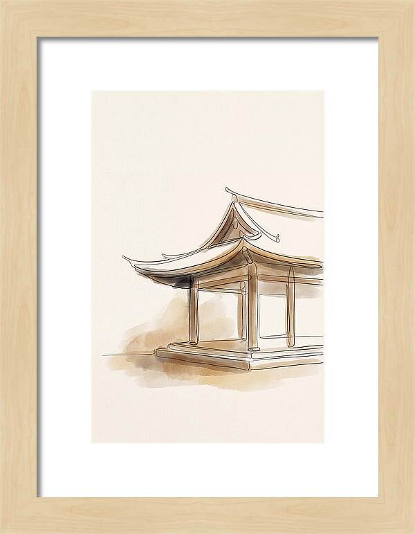 Bamboo Temple With Curved Roof