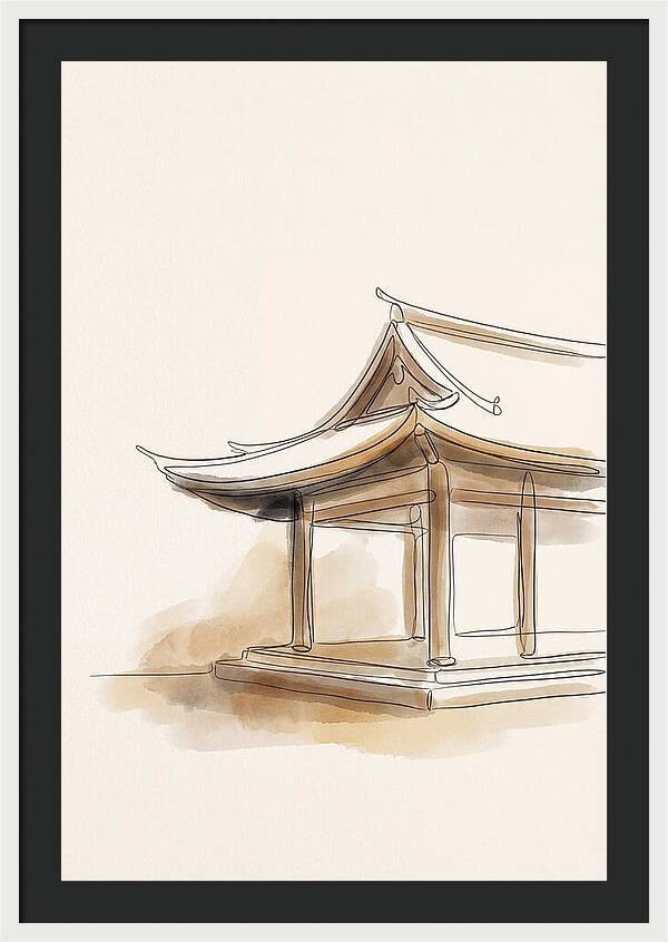 Bamboo Temple With Curved Roof