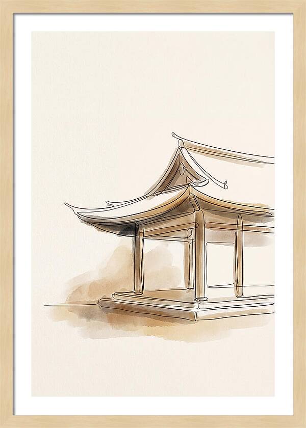 Bamboo Temple With Curved Roof