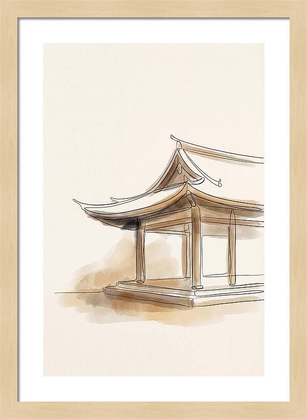 Bamboo Temple With Curved Roof
