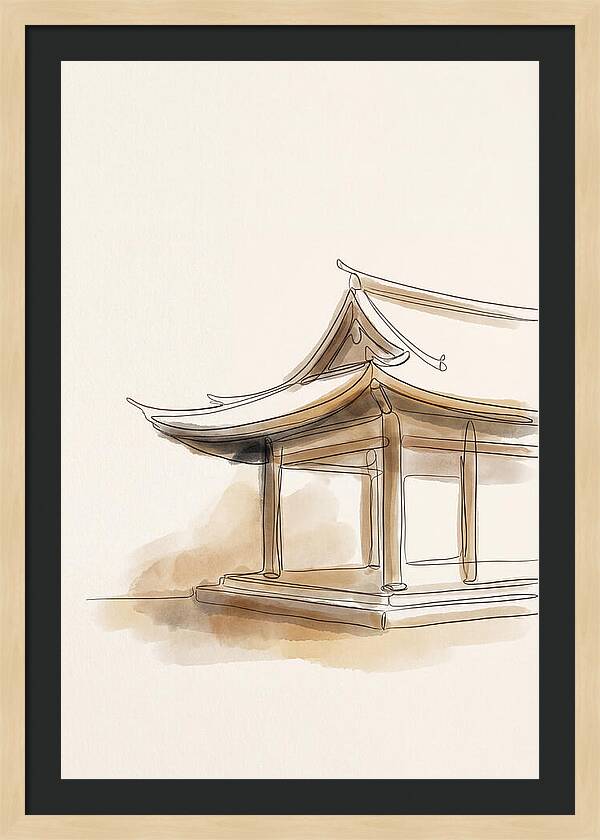 Bamboo Temple With Curved Roof