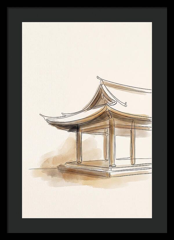 Bamboo Temple With Curved Roof