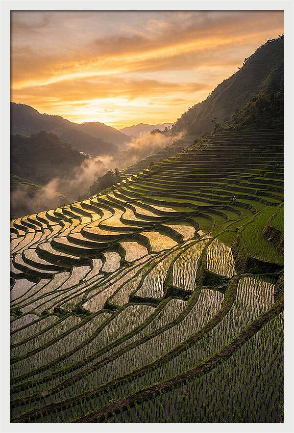 Banaue Rice Terraces At Golden Hour