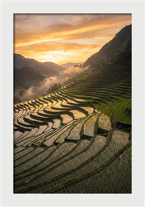 Banaue Rice Terraces At Golden Hour