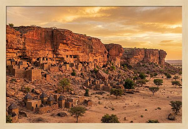 Bandiagara Escarpment At Golden Hour