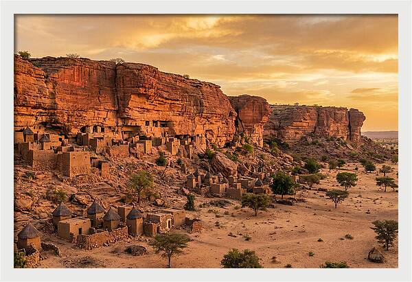 Bandiagara Escarpment At Golden Hour