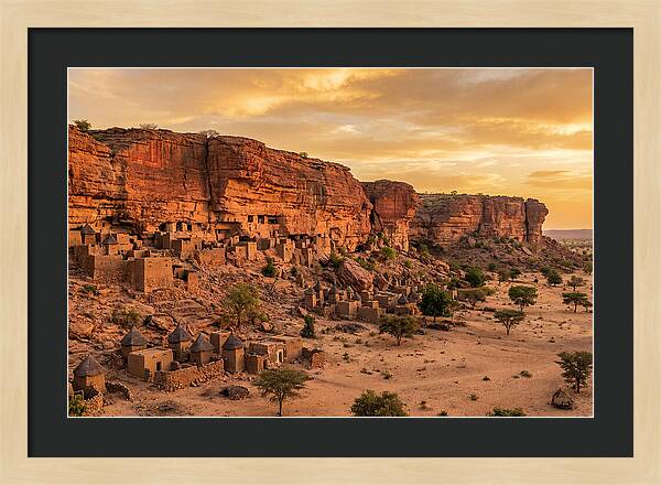 Bandiagara Escarpment At Golden Hour