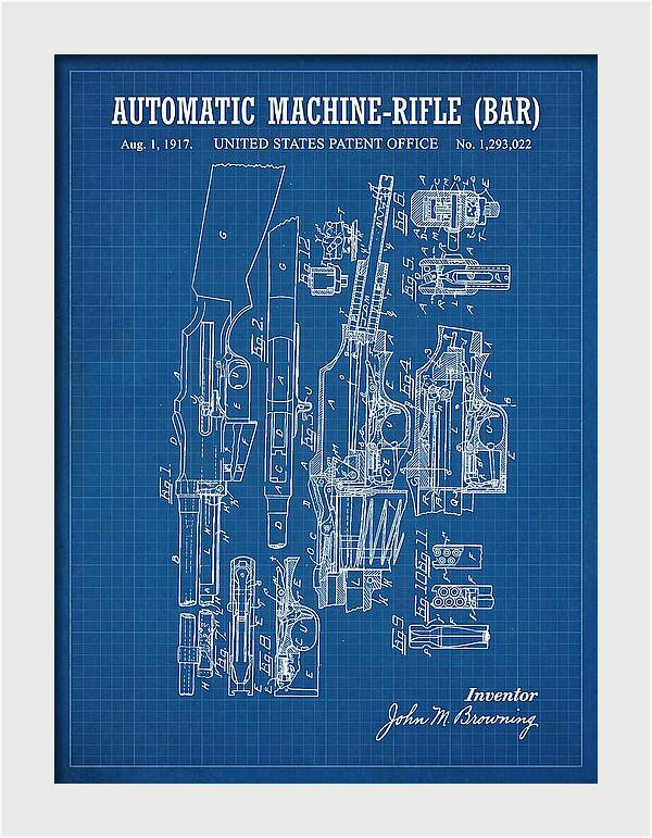 Bar Automatic Rifle Bar Blueprint Patent Us1293022