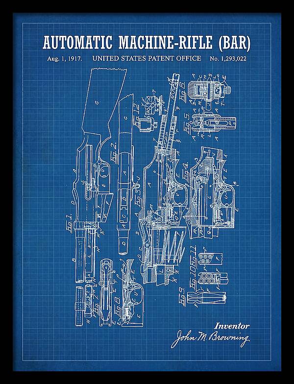 Bar Automatic Rifle Bar Blueprint Patent Us1293022