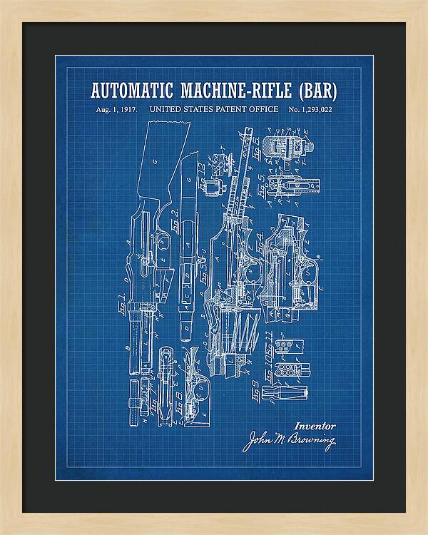 Bar Automatic Rifle Bar Blueprint Patent Us1293022