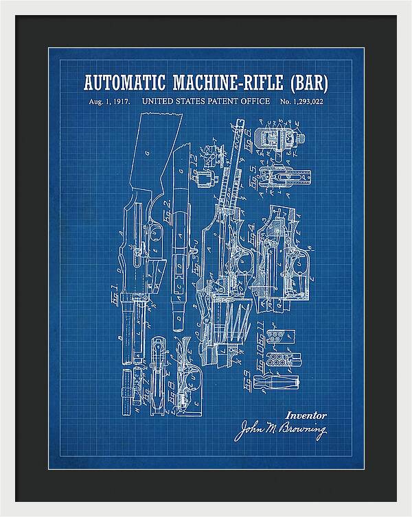 Bar Automatic Rifle Bar Blueprint Patent Us1293022