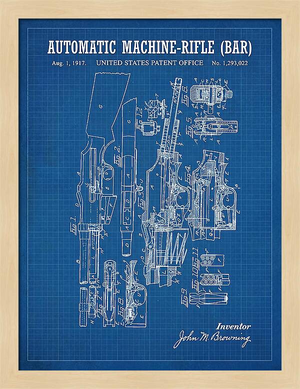 Bar Automatic Rifle Bar Blueprint Patent Us1293022