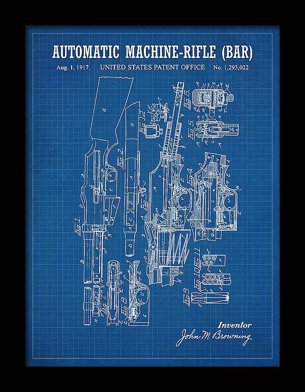 Bar Automatic Rifle Bar Blueprint Patent Us1293022
