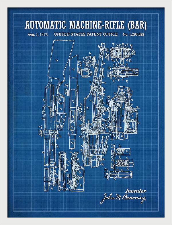 Bar Automatic Rifle Bar Blueprint Patent Us1293022