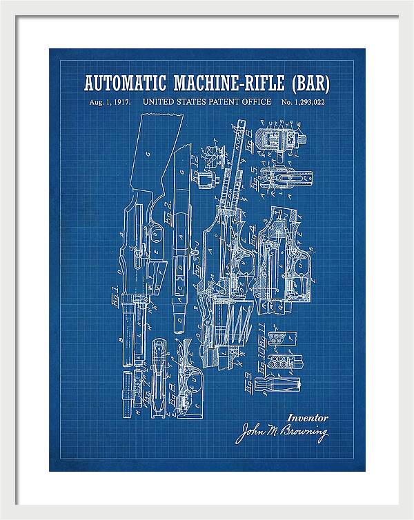 Bar Automatic Rifle Bar Blueprint Patent Us1293022