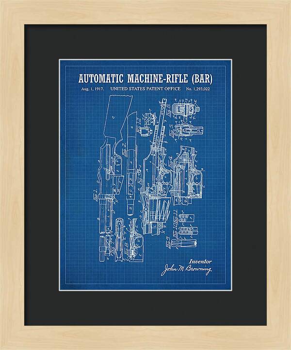 Bar Automatic Rifle Bar Blueprint Patent Us1293022