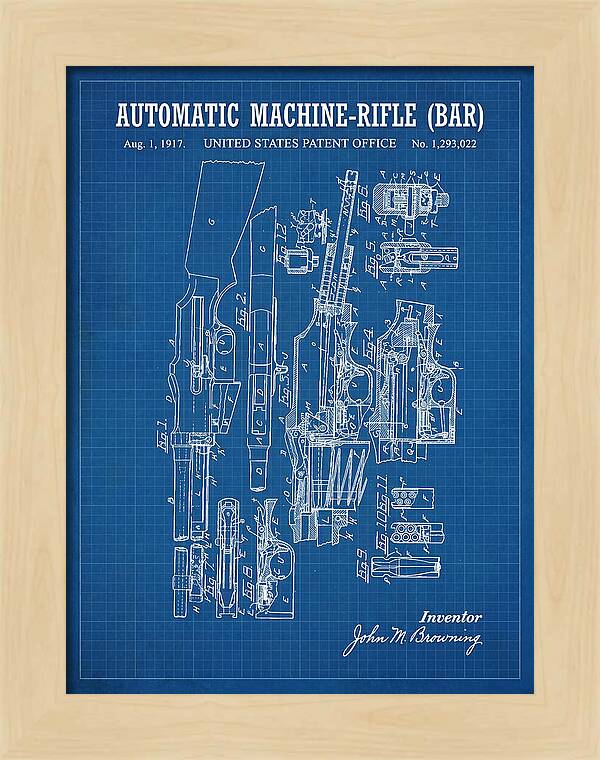 Bar Automatic Rifle Bar Blueprint Patent Us1293022