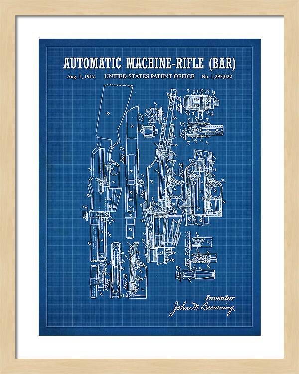 Bar Automatic Rifle Bar Blueprint Patent Us1293022