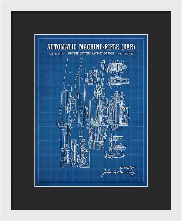 Bar Automatic Rifle Bar Blueprint Patent Us1293022