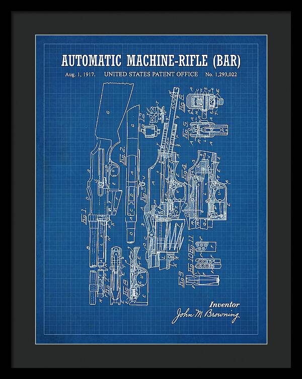Bar Automatic Rifle Bar Blueprint Patent Us1293022