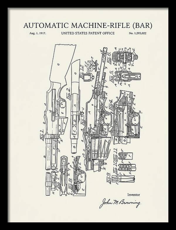 Bar Automatic Rifle Bar Minimalist Patent Us1293022