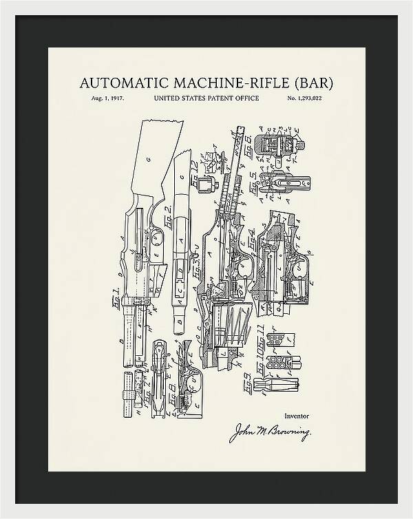 Bar Automatic Rifle Bar Minimalist Patent Us1293022