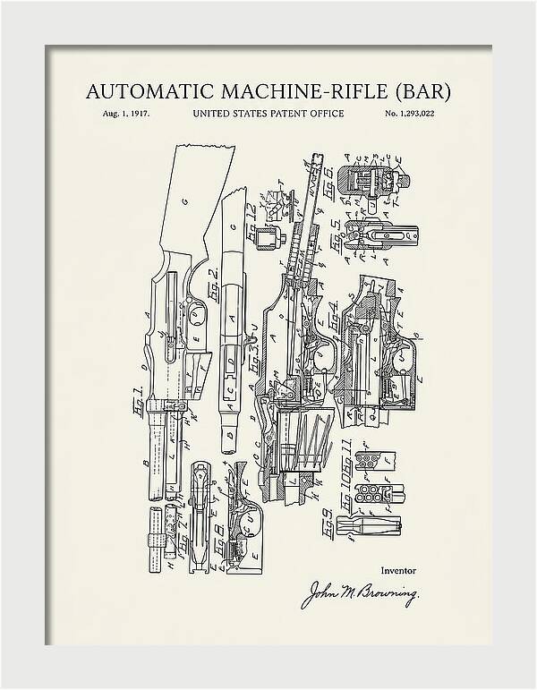 Bar Automatic Rifle Bar Minimalist Patent Us1293022