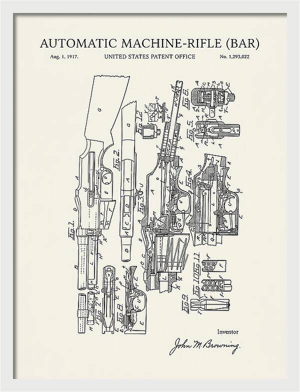 Bar Automatic Rifle Bar Minimalist Patent Us1293022
