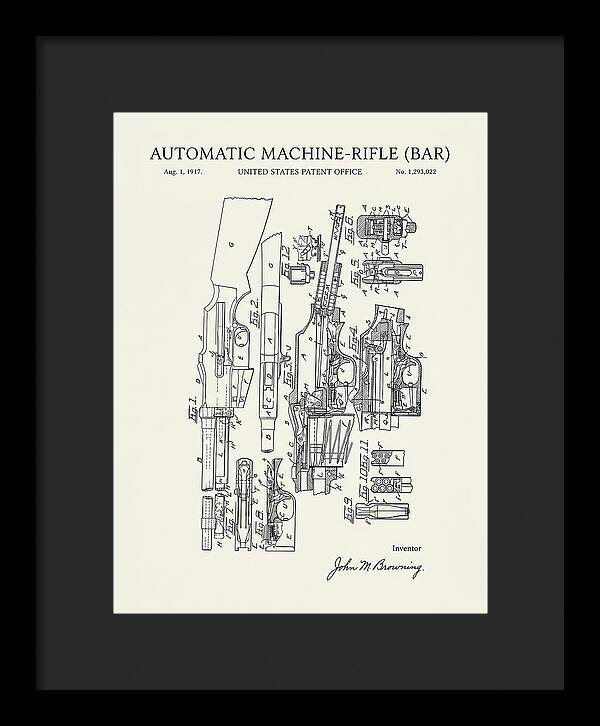 Bar Automatic Rifle Bar Minimalist Patent Us1293022