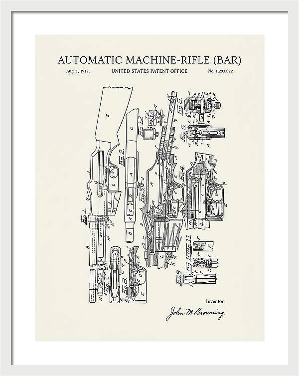 Bar Automatic Rifle Bar Minimalist Patent Us1293022